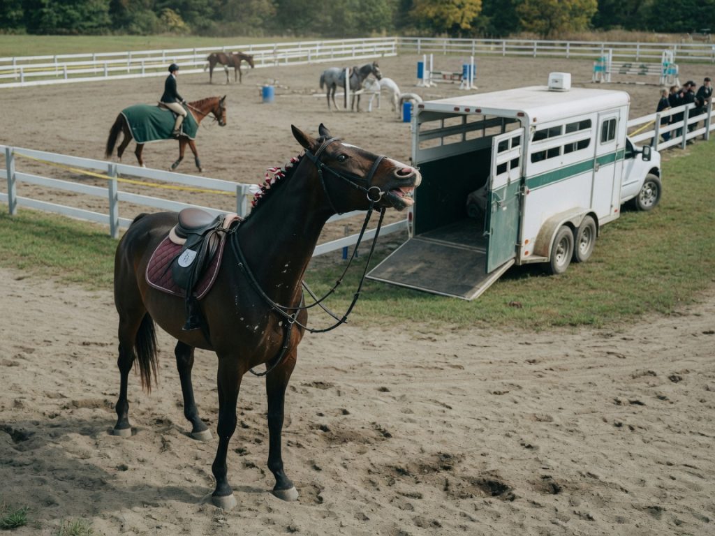 Wedstrijdstress bij paarden
